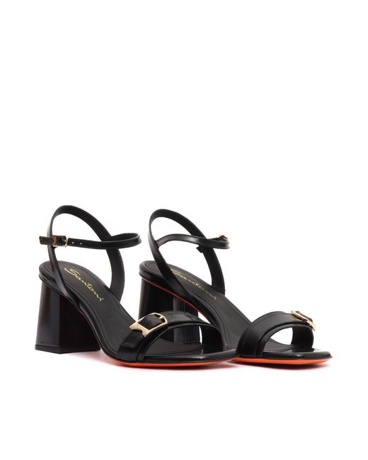 Santoni White High Sandals With Block Heel