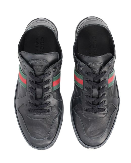 Gucci Black "Stretch" Leather Effect Sneaker for men