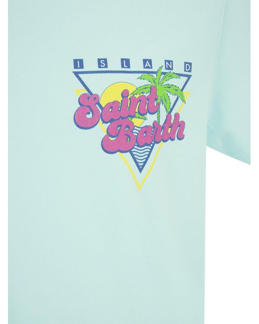Cotton T-shirt avec imprimé d'été SB Mc2 Saint Barth pour homme en coloris Blue