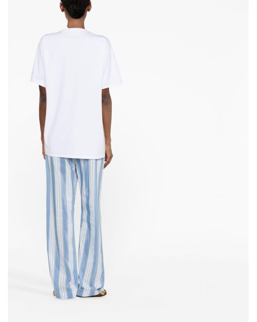 Totême  Katoenen T-Shirt Met Rechte Zoom in het White