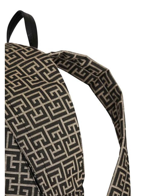 Mochila Pulse con monograma en jacquard Balmain de hombre de color Gray