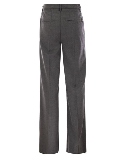 Dondup Gray Janice Wide Wool Pants