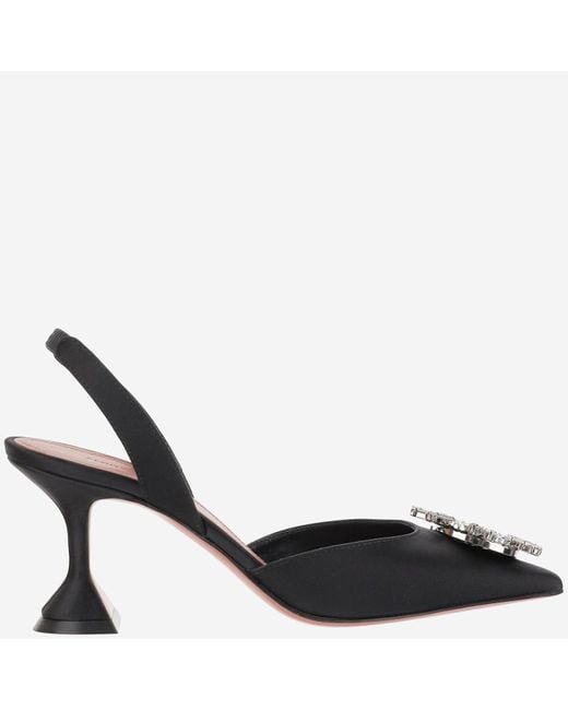 AMINA MUADDI Black Begum Silk Slingback