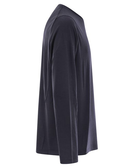 Herno Wool Jersey T -shirt in het Blue voor heren