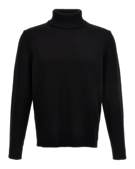 Zanone Black Gauge 5 Sweater, Cardigans for men
