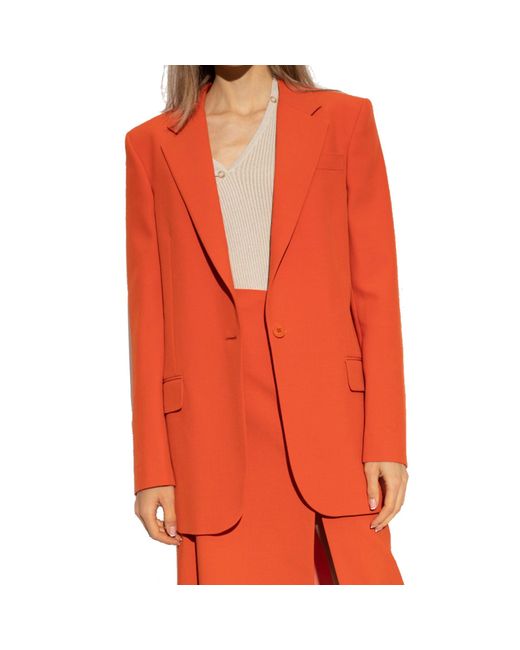 Stella McCartney Orange Wool Blend Blazer