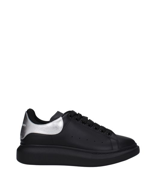 McQueen Black Oversized Leather Sneakers for men