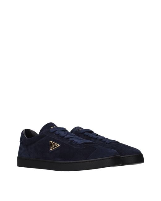 Prada Blue Sneakers Suede