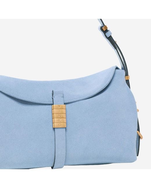 Pinko Blue Saddle Bag Baguette Shoulder Bag