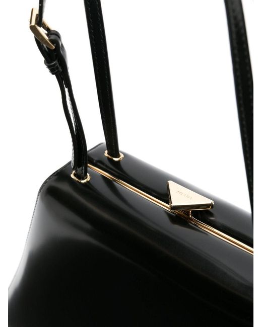 Prada Black Patent-Leather Tote Bag