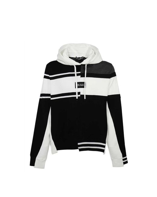 Dolce & Gabbana Black Cotton Hooded Sweatshirt for men