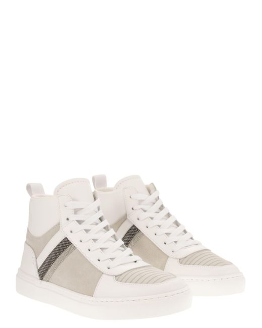 Fabiana Filippi High Leather Sneakers in het White