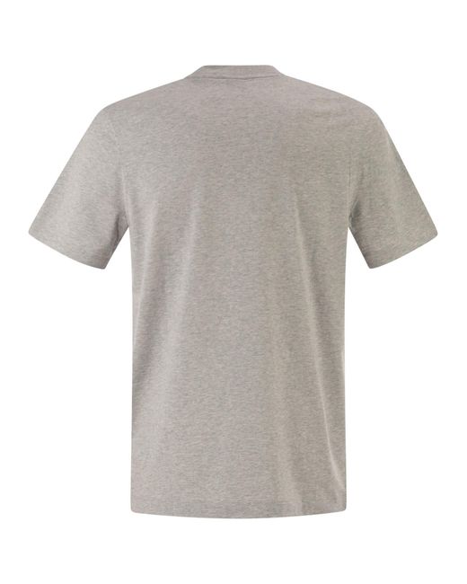 Boss Gray Cotton Jersey T Shirt With Logo