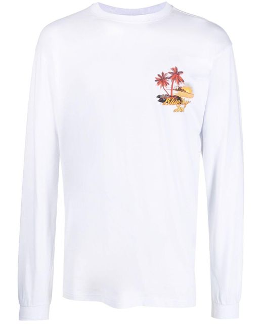 T-shirt à manches longues logo du logo BLUE SKY INN pour homme en coloris White