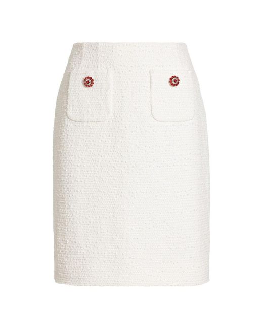 Dolce & Gabbana White Cotton Midi Skirt