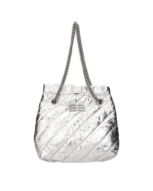 Balenciaga Metallic Leather Crush Shoulder Bag