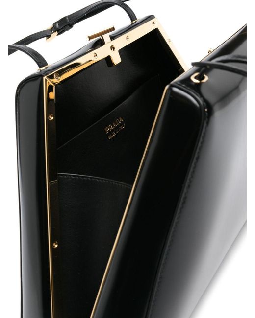 Prada Black Patent-Leather Tote Bag
