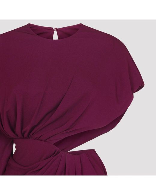 Giambattista Valli Purple Asymmetrical Draped Evening Dress