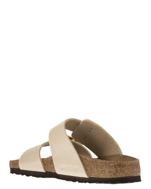 Birkenstock Natural Sydney Cb Sandal With Two Straps And Buckles