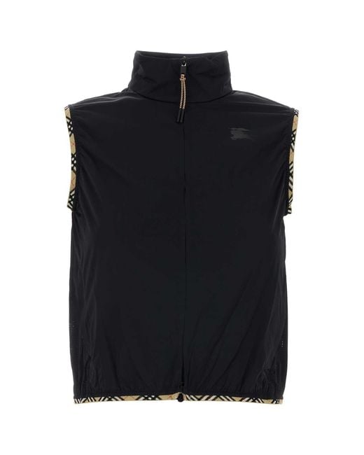 Burberry Black Stretch Nylon Sleeveless Jacket