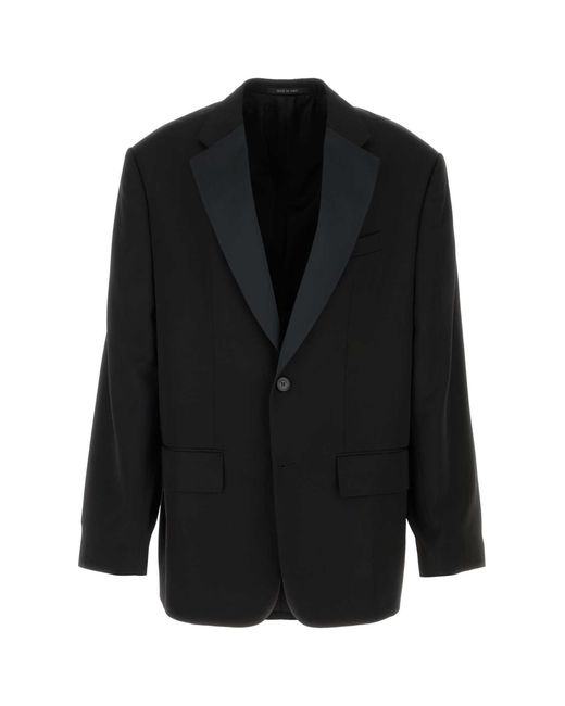 Balenciaga Black Wool Oversize Blazer for men