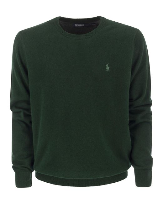 Suéter de lana de cuello de tripulación de Polo Ralph Lauren de color Green