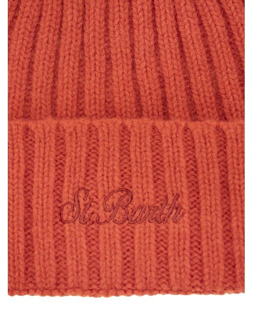Mc2 Saint Barth Wool Hat Met Borduurwerk in het Red voor heren