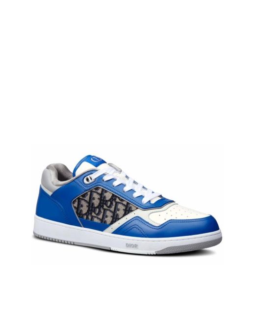 Dior Blue Oblique Leather Sneakers for men