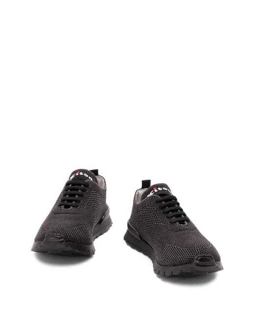 Kiton Black Lace-Up Sneakers for men