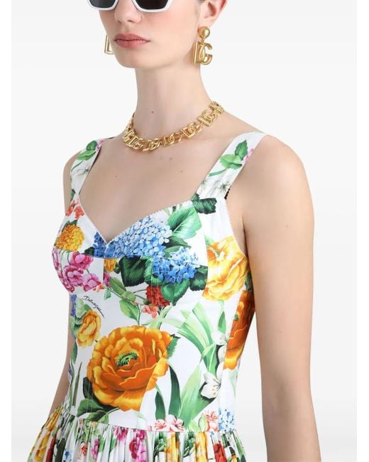 Dolce & Gabbana White 'Bouquet' Dress