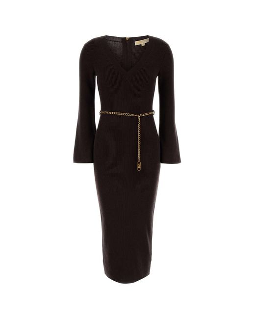 MICHAEL Michael Kors Black Wool Blend Dress