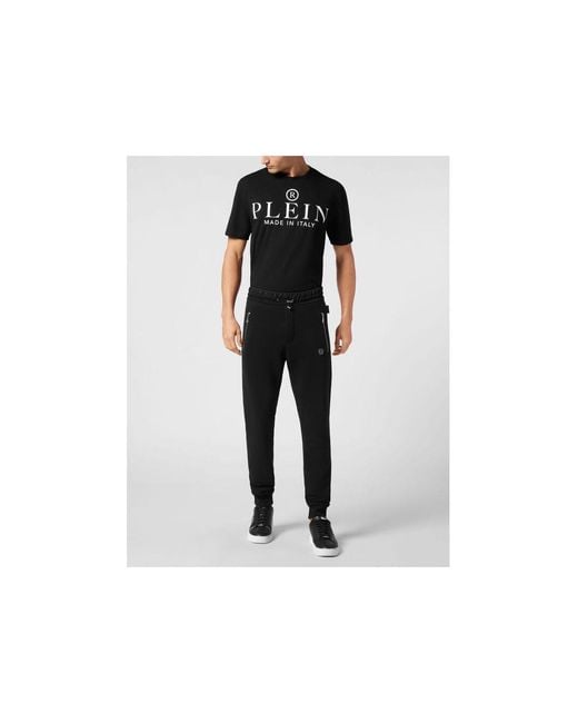 Philipp Plein Black Puffered Jogging Pants for men