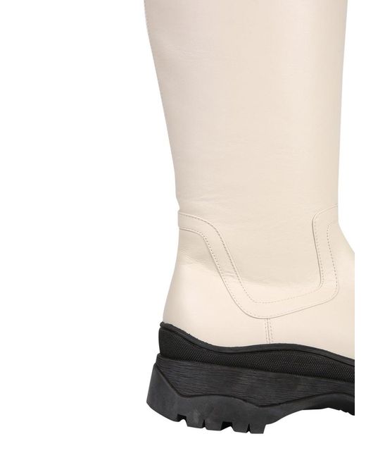 Staud White Bow Tall Boots