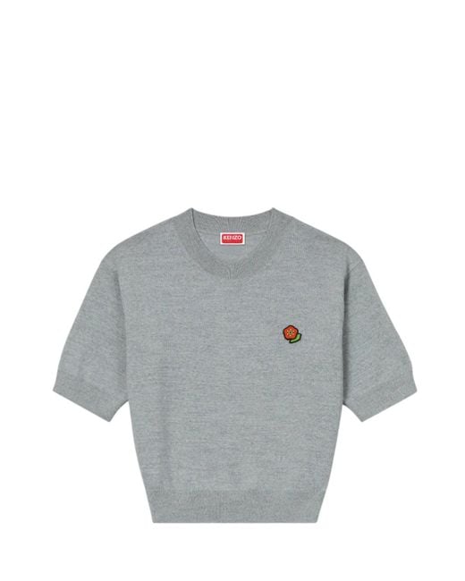 KENZO Gray Pop` Embroidered Sweater for men