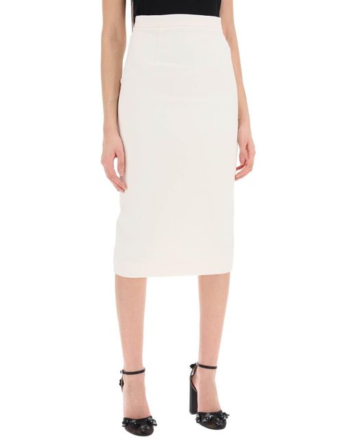 Midi Cady Skirt in di Roland Mouret in White