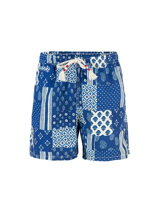 Mc2 Saint Barth Blue Costume Caprese Patchwork Blu
