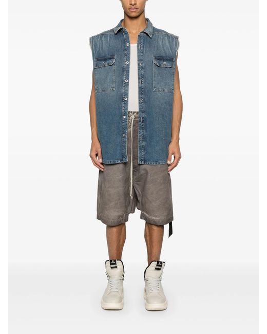 Rick Owens Blue Drkshdw Sl Tommy Jumbo Gilet