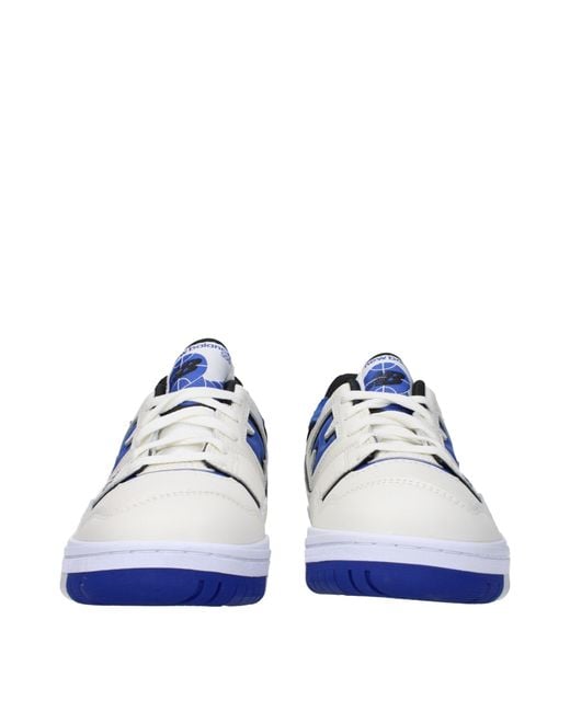 New Balance Blue Sneakers 550 Uomo Pelle Bianco/Blu for men