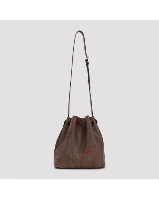 Etro Brown Small Arnica Bucket Bag