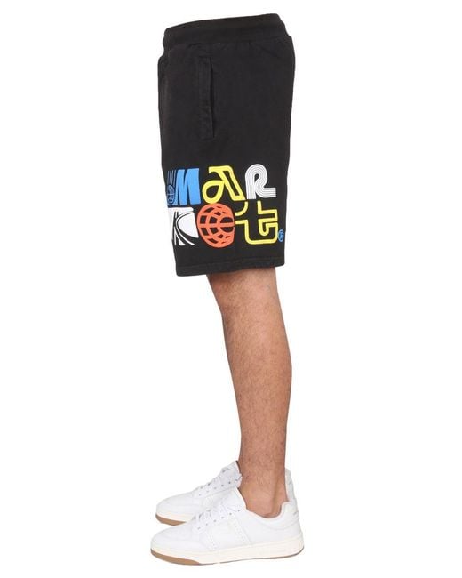 Market Black Bermuda With Logo Print