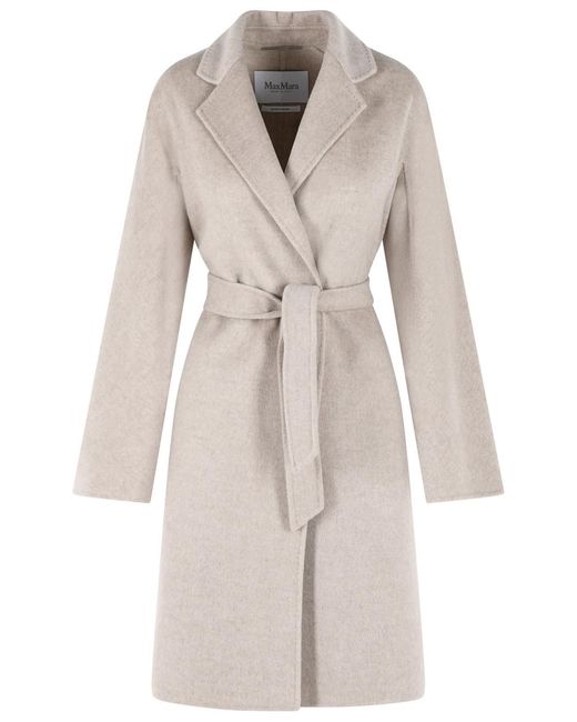 Max Mara Natural 'Aceri' Sand Cachemire Wrap Coat