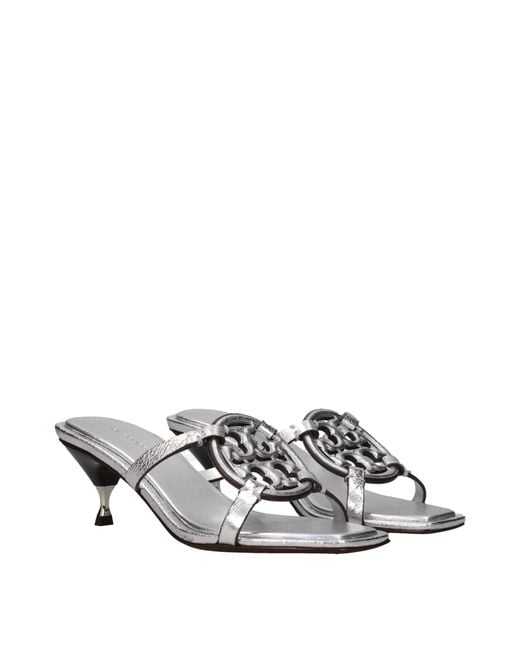 Tory Burch Metallic Sandals Leather