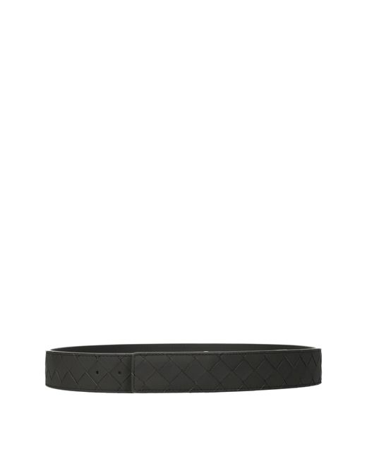 Bottega Veneta Black Männer 's Gürtel Ledergrau/Graphit