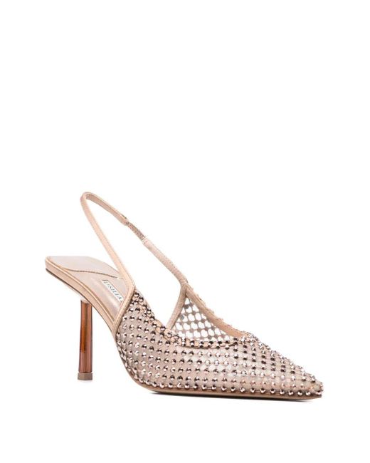 Le Silla Pink Gilda Crystal Embellished Heel Pumps 80mm