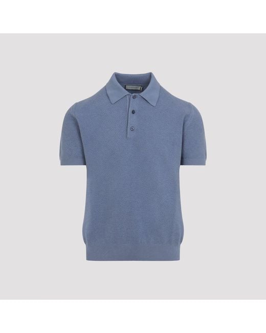 Canali Blue Knit Sweater Cotton for men