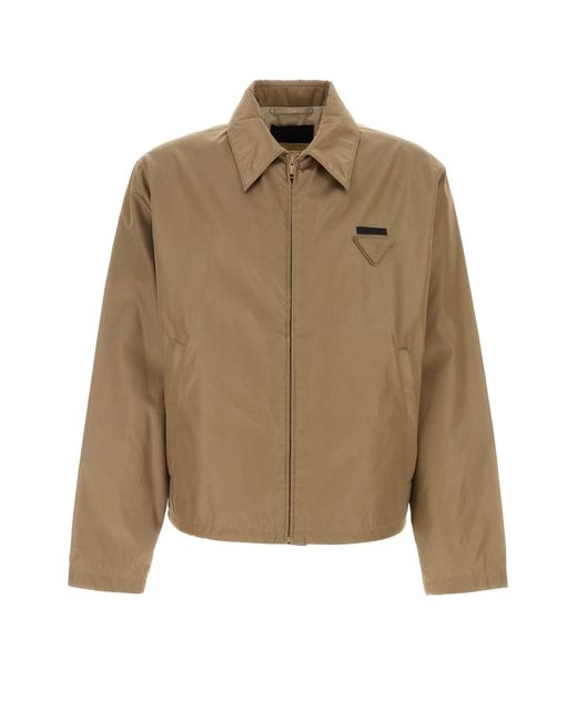 Prada Natural Cappuccino Re-nylon Jacket for men