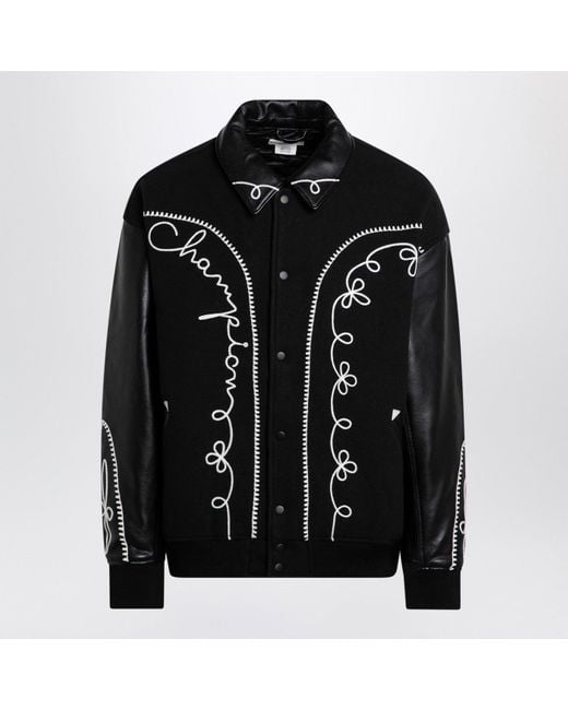 Champion Black Campion X Angelo Baque Bomber Jacket for men