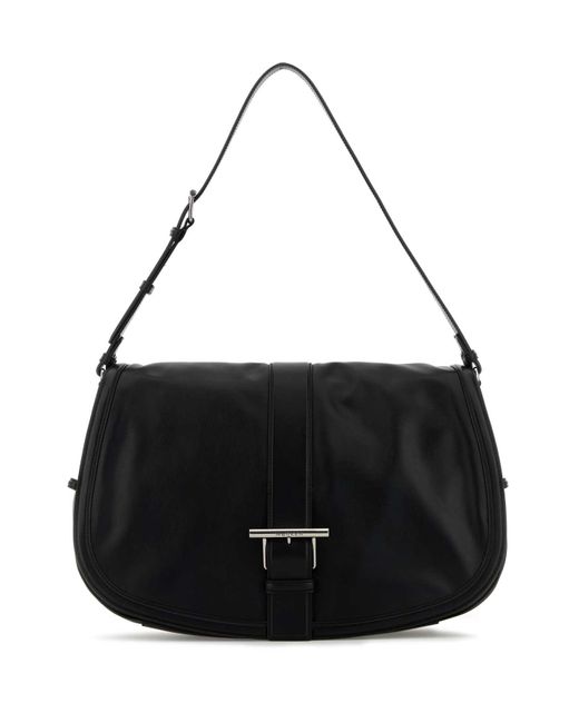 Alexander McQueen Black Leather Maxi Satchel Shoulder Bag