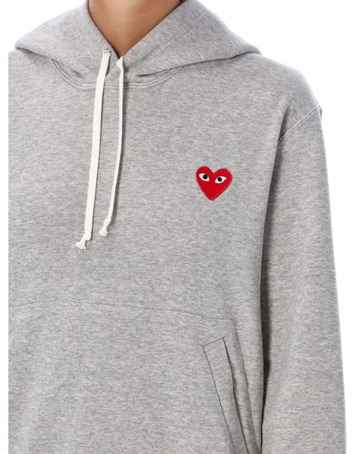 COMME DES GARÇONS PLAY Gray Icon Heart Hoodie