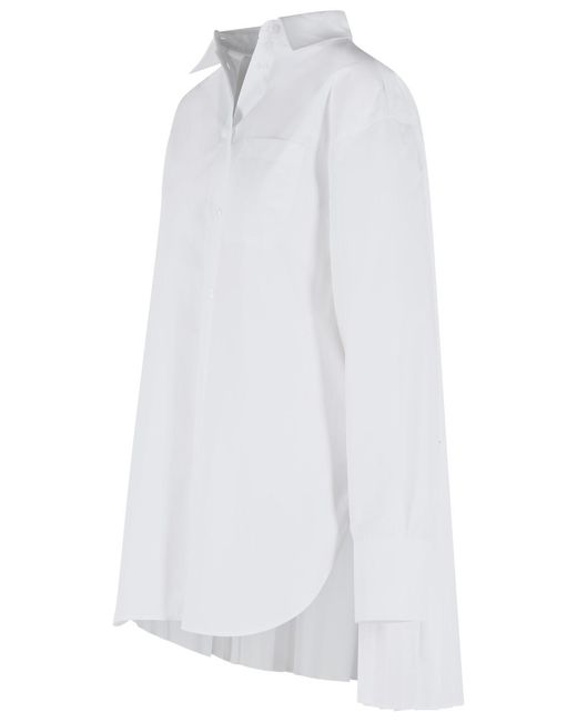 Sportmax White 'Nespolo' Cotton Blend Shirt Dress